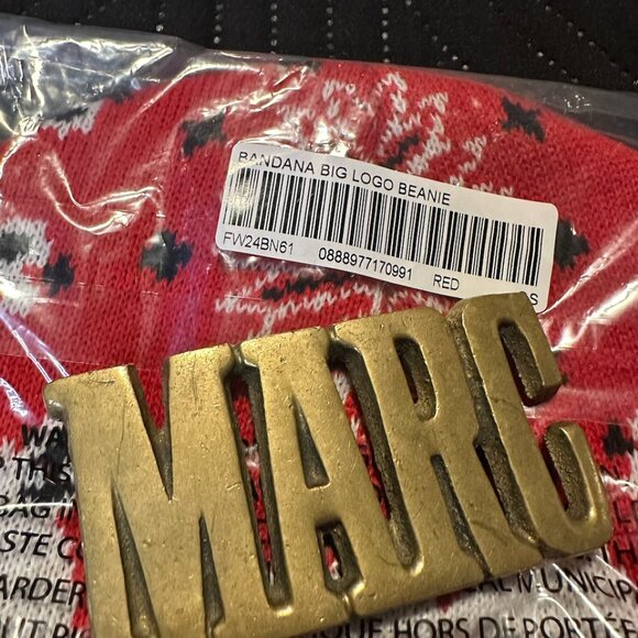 NWT Supreme Bandana Big Logo Beanie (FW24) - Red - Picture 5 of 5